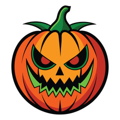 Creepy Jack O Lantern Horror Pumpkin Vector