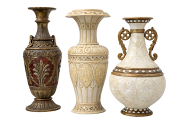 Collection set of antique vase isolated on AI Generated by PNG