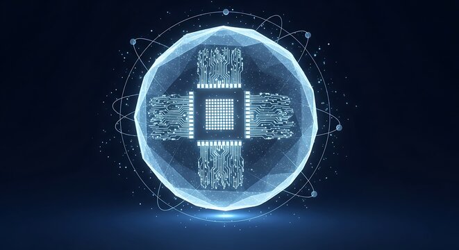Abstract Digital Technology Circuit Board Microchip Innovation Concept