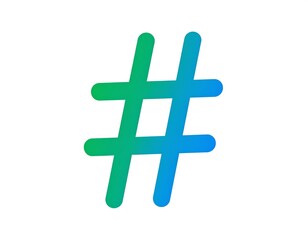 Obraz premium Simple, colorful hashtag symbol