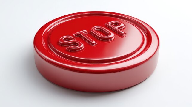 3d STOP road sign icon illustration isolated on white background. Symbolizing the need to pause or halt online activity, cyber security concept.