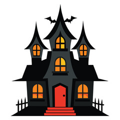 Spooky House Silhouette for Halloween Party Decor