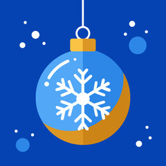 Christmas tree bauble. Christmas ball with snowflakes