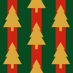 Charming Christmas tree seamless pattern.