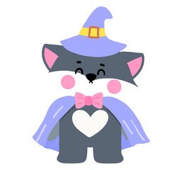 Cartoon wolf Wizard Illustration