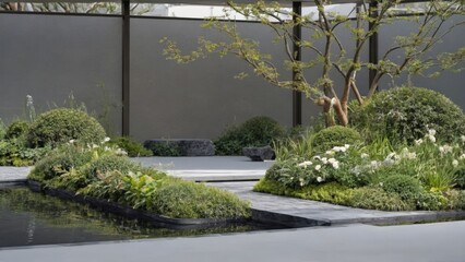 Serene Japanese Garden with Traditional Elements and Tranquil Atmosphere