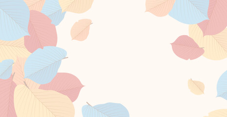 Realistic autumn leaves on a light background - Vector illustration