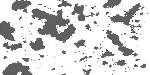 Black ink splatters form a detailed map of Europe, a graphic design illustration with continents and country borders