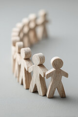 wooden figures of people concept teamwork