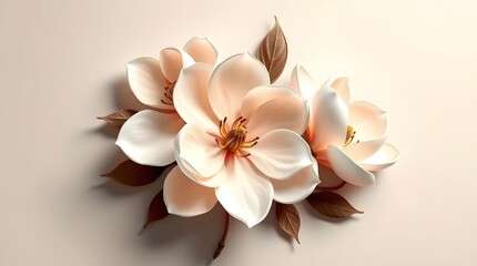 Obraz premium Elegant Purple Flowers and Golden Vines Design