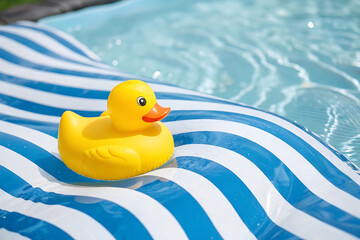 yellow rubber duck floating on water
