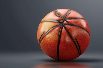 Basketball icon set featuring a realistic basketball ball design set against a dark backdrop showcasing its texture and shape