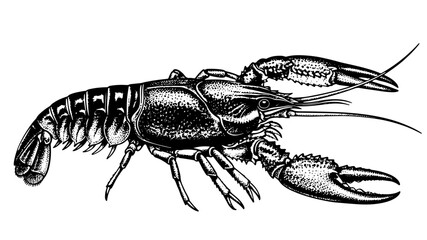crayfish svg illustration vector line