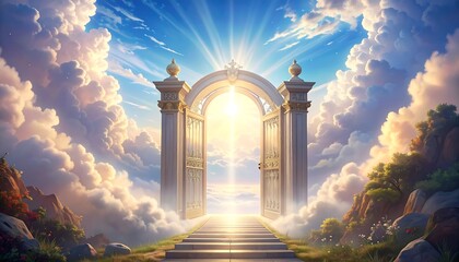 Heavenly gate to a luminous sky