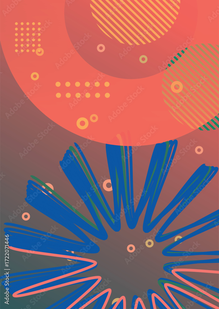 Aufkleber abstract gradient geometric shapes background. cool flat vector design