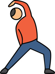 Person stretching in a workout position on a white background