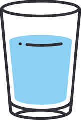 Glass of fresh water graphic illustration on a clean white background