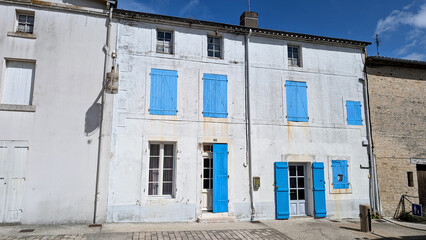 Street with Old Houses in Coulon, Marais Poitevin, France