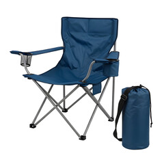 Navy Blue Folding Camping Chair with Carrying Bag