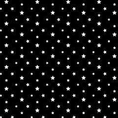 Black white stars seamless pattern design
