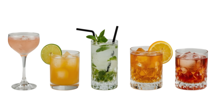 A Collection of Cocktail: A curated array of refreshing cocktail drinks, each meticulously crafted and presented to showcase the diverse world of mixology.