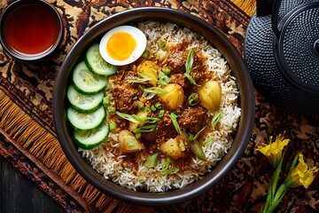 fried rice with vegetables and chicken
