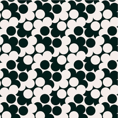 abstract seamless pattern round geometrical black and white print design.
