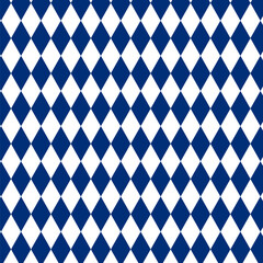 Blue and white argyle or harlequin seamless pattern design