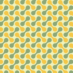 seamless pattern with orange and green circles or  meta balls 