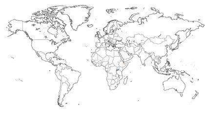 Simple world map outline