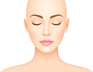 Female head, serene expression