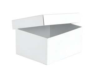 Naklejka premium An empty white box with a removable lid, perfect for storage or gift packaging, showcasing simplicity and elegance.