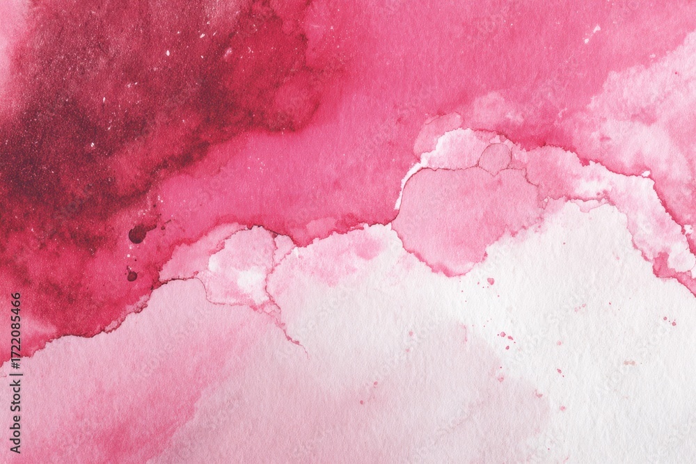 Poster captivating watercolor art featuring a blend of pink hues on a soft white background with delicate t