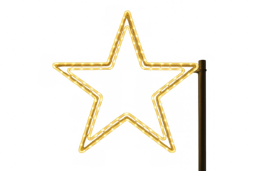 Glowing star shape christmas holiday decoration yellow light