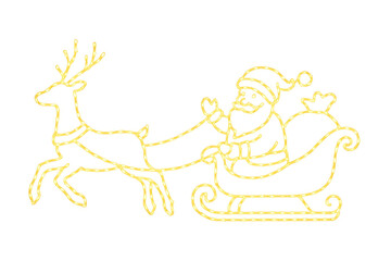 Santa claus and reindeer sleigh christmas lights decoration