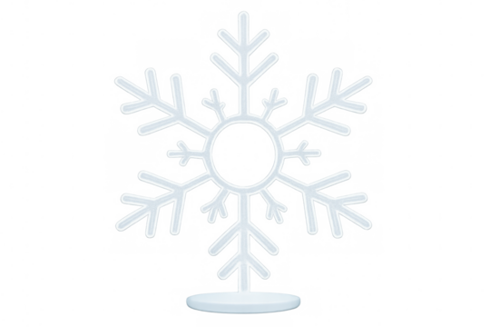 White snowflake christmas decoration on transparent background - Powered by Adobe