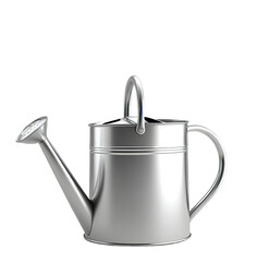 Silver watering can, garden, isolated, background, website