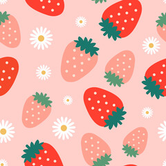 Strawberries and Daisies Pattern