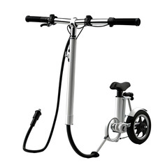 Compact electric scooter studio shot, foldable design, urban transport, website banner