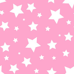 White Stars Pink Pattern