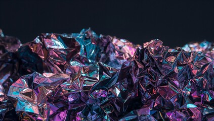 Crumpled Metallic Foil in Purple and Blue Tones