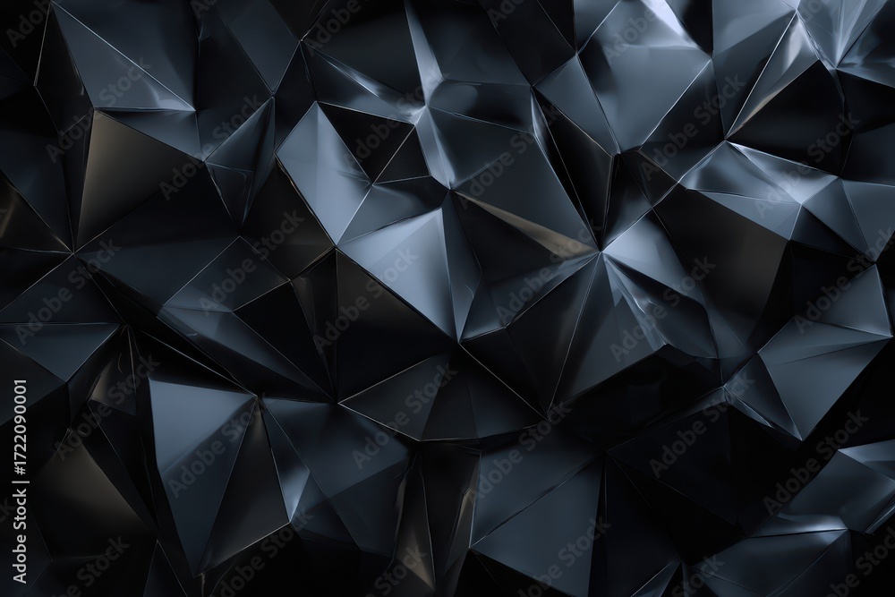 Poster elegant black crystal background showcasing intricate facets and textures that captivate with their 