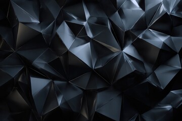 Fototapeta premium Elegant black crystal background showcasing intricate facets and textures that captivate with their depth and dimension, perfect for adding a modern touch to design projects