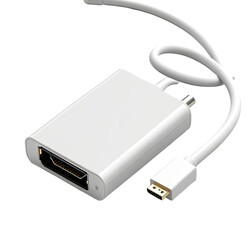 Fototapeta premium White HDMI to DVI adapter cable, studio shot, connection, technology