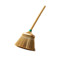 Studio shot, broom, cleaning, straw, wood, handle, isolated, background, housework, cleaning supplies