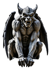 Stone gargoyle, menacing posture