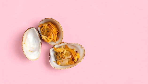 Clams prepared with flavorful stuffing on a vibrant background showcasing the culinary potential of shellfish