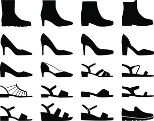 Seated people silhouettes, sitting posture, chair pose, male and female figures, vector icons, black shapes, ergonomic design, social behavior, waiting