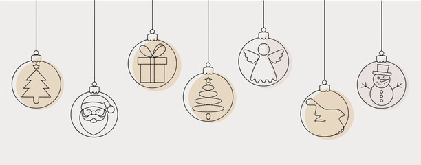 Christmas Ball Hand-Drawn Vector Featuring Santa Claus and Friends, Festive Doodles and Sketches, Holiday Ornament Design Ideal for Seasonal Greeting Cards and Winter Celebrations