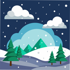 winter landscape with trees and snow